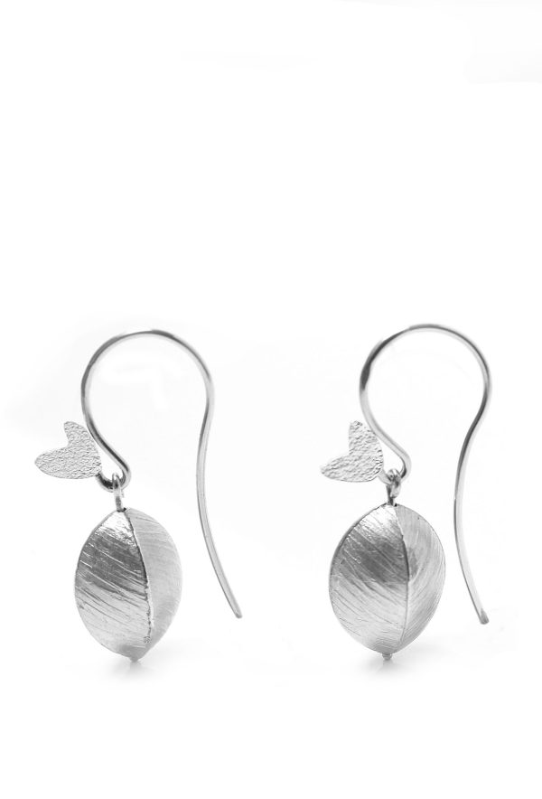 Silver Pod (silver leaves) Earrings